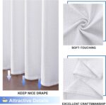 OVZME White Shower Curtain Set, Waffle Textured Heavy Duty Fabric Thick Shower Curtain for Bathroom, 230GSM Luxury Weighted Bath Curtain with 12 Plastic Hooks, 72x72, White - Image 9
