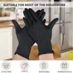 akgk Nitrile Gloves, 100 Pcs Disposable Black Nitrile Gloves Large, Cleaning Gloves for Cooking, Household & More, Powder-Free, Latex-Free - Image 5