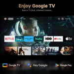 Google TV Projector 4K Supported, Wanbo X5 Pro Smart Projector with WiFi and Bluetooth, 1100 ANSI Home & Outdoor Movie Proyector, Auto Focus & Keystone, Built-in Streaming Apps & Google Store - Image 3