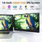 ZUMWALT Laptop Screen Extender, 14" Triple Portable Monitor for Laptop, 1080P FHD Screen Extender Monitors for 13"-16.5" Laptop, Monitor Extender for MacOS/Windows/Chrome (Built-in Speakers) - Image 3