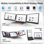 ZUMWALT Laptop Screen Extender, 14" Triple Portable Monitor for Laptop, 1080P FHD Screen Extender Monitors for 13"-16.5" Laptop, Monitor Extender for MacOS/Windows/Chrome (Built-in Speakers) - Image 8