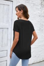 Herou Short Sleeve V Neck Womens Basic Tops Casual Loose Fit T Shirts Soft Tees for Women - Image 5