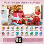 Kids Smart Watch for Girls Ages 6-12 with 32 Games, Touch Screen, Camera, Video/Audio Recording, Music Player, Alarm Clock, Calendar - Birthday Gifts Toys for Girls Boys (Pink) - Image 4