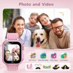 Kids Smart Watch for Girls Ages 6-12 with 32 Games, Touch Screen, Camera, Video/Audio Recording, Music Player, Alarm Clock, Calendar - Birthday Gifts Toys for Girls Boys (Pink) - Image 8