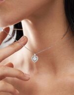 MomentWish Heart Necklace for Women, Sparkling Gift for Her, 1Carat Moissanite Heart Pendent for Her, 925 Sterling Silver Dance Necklace for Anniversary Christmas Valentines - Image 12