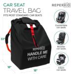 reperkid Car Seat Travel Bag for Airplane, Black and Green, 33" H x 18" W x 18" D, Fits Most Convertible, Booster and Infant Car Seats – Premium Waterproof Cover, Adjustable Shoulder Strap - Image 5
