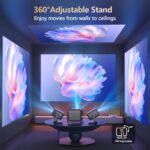 4K-Projector [1500 ANSI/ Official-NetfIix/360°Stand] Outdoor Projector with WiFi 6 and Bluetooth, Auto Focus, Auto Keystone Smart Proyector Native 1080P Support 36W DoIby Audio 500'' Display HDR 10+ - Image 4