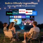 4K-Projector [1500 ANSI/ Official-NetfIix/360°Stand] Outdoor Projector with WiFi 6 and Bluetooth, Auto Focus, Auto Keystone Smart Proyector Native 1080P Support 36W DoIby Audio 500'' Display HDR 10+ - Image 5