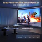4K-Projector [1500 ANSI/ Official-NetfIix/360°Stand] Outdoor Projector with WiFi 6 and Bluetooth, Auto Focus, Auto Keystone Smart Proyector Native 1080P Support 36W DoIby Audio 500'' Display HDR 10+ - Image 8
