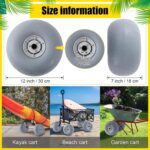 Lenwen 2 Pack PU Beach Balloon Wheels Beach Cart Tires Replacement Big Sand Wheels with 1 Air Pump for Kayak Canoe Cart Rolling Walker Wheelchair and Boat - Image 3