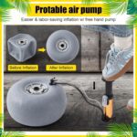 Lenwen 2 Pack PU Beach Balloon Wheels Beach Cart Tires Replacement Big Sand Wheels with 1 Air Pump for Kayak Canoe Cart Rolling Walker Wheelchair and Boat - Image 5