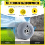 Lenwen 2 Pack PU Beach Balloon Wheels Beach Cart Tires Replacement Big Sand Wheels with 1 Air Pump for Kayak Canoe Cart Rolling Walker Wheelchair and Boat - Image 6