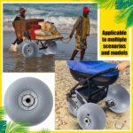 Lenwen 2 Pack PU Beach Balloon Wheels Beach Cart Tires Replacement Big Sand Wheels with 1 Air Pump for Kayak Canoe Cart Rolling Walker Wheelchair and Boat - Image 7