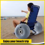 Lenwen 2 Pack PU Beach Balloon Wheels Beach Cart Tires Replacement Big Sand Wheels with 1 Air Pump for Kayak Canoe Cart Rolling Walker Wheelchair and Boat - Image 8