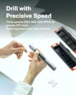 HOTO SNAPBLOQ™ D-A03 Electric Mini Drill Pen with 20 Bits, Brushless Motor, 3-Speed USB-C Rechargeable Electric Hand Drill, Power Tool for PCB, Jewelry Making, Wood, Plastic, DIY, 3D Printer - Image 4
