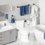 USHOWER Matte Black Bathroom Hardware Set, Modern 24-Inch Towel Bar Set Wall Mounted, Durable SUS304 Stainless Steel Bathroom Accessories Set, 4-Piece - Image 7