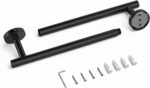 USHOWER Matte Black Bathroom Hardware Set, Modern 24-Inch Towel Bar Set Wall Mounted, Durable SUS304 Stainless Steel Bathroom Accessories Set, 4-Piece - Image 10