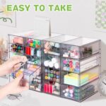 Acrylic Organizer with Drawers | 20 Drawers 4 Sets | Desk Organizer and Storage, Clear Makeup Organization, For Office/Art Supply/Craft Storage and Organization - Image 5