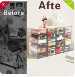 Acrylic Organizer with Drawers | 20 Drawers 4 Sets | Desk Organizer and Storage, Clear Makeup Organization, For Office/Art Supply/Craft Storage and Organization - Image 6