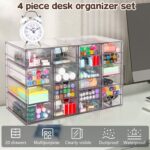 Acrylic Organizer with Drawers | 20 Drawers 4 Sets | Desk Organizer and Storage, Clear Makeup Organization, For Office/Art Supply/Craft Storage and Organization - Image 8