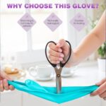 Elgood Reusable Dishwashing Cleaning Gloves with Latex free, Cotton lining,Kitchen Gloves 2 Pairs,Purple+blue Medium - Image 4