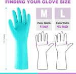 Elgood Reusable Dishwashing Cleaning Gloves with Latex free, Cotton lining,Kitchen Gloves 2 Pairs,Purple+blue Medium - Image 6