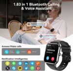Smart Watch for Men Women, 1.83" HD Touchsreen, Bluetooth Calling, 5 ATM Water-Resistance, 130+ Sports Modes, Health, Fitness & Sleep Tracker, Timer, Fitness Watch for Android/iOS (Black) - Image 5