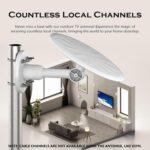 Outdoor TV Antenna - HD Digital TV Antenna, Long Range Supports 4K 1080p HD Smart TV VHF UHF, Attic or Outdoor, Weather Resistant, 32.8ft Cable (White) - Image 5