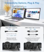 Laptop Screen Extender, Ultra-Thin 14" FHD 1080P Portable Monitor for Laptop, 1.3lbs Lightweight Dual Monitor Extender Plug & Play for 13"-17" Laptops, Compatible with Wins/Mac/Android/Chrome - Image 6