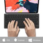 Arteck Ultra-Slim Bluetooth Keyboard Compatible with iPad 10.2-inch/iPad Air/iPad 9.7-inch/iPad Pro/iPad mini, iPhone and Other Bluetooth Enabled Devices Including iOS, Android, Windows, Black - Image 4