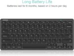Arteck Ultra-Slim Bluetooth Keyboard Compatible with iPad 10.2-inch/iPad Air/iPad 9.7-inch/iPad Pro/iPad mini, iPhone and Other Bluetooth Enabled Devices Including iOS, Android, Windows, Black - Image 6