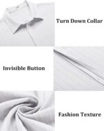 COOFANDY Mens Casual Shirts Short Sleeve Button Down Shirts Fashion Textured Summer Beach Shirt - Image 7