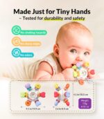 Baby Teething & Rattle Toys – Safe, Multi-Functional BPA-Free Silicone Sensory Learning Toys for Infant 0-12 Months–Teething Relief & Fun Play – Perfect Baby Gift for Boys & Girls - Image 8