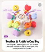 Baby Teething & Rattle Toys – Safe, Multi-Functional BPA-Free Silicone Sensory Learning Toys for Infant 0-12 Months–Teething Relief & Fun Play – Perfect Baby Gift for Boys & Girls - Image 9