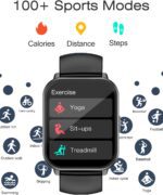 Smart Watches for Women Men (Answer/Make Calls, 3 Bands), 1.85" Fitness Tracker Watch for iPhone/Android Phones with Heart Rate Monitor Sleep/Steps Tracker 100+ Sports Pedometer Waterproof (Black) - Image 5