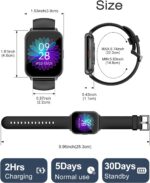 Smart Watches for Women Men (Answer/Make Calls, 3 Bands), 1.85" Fitness Tracker Watch for iPhone/Android Phones with Heart Rate Monitor Sleep/Steps Tracker 100+ Sports Pedometer Waterproof (Black) - Image 9