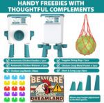 Chicken Feeder and Waterer Set - 3 Gallon/26.5 Pounds, Automatic Chicken Waterer with 4 Cups & 3 Feeder Ports, No Waste Poultry Feeder & Waterer, Chicken Coop Accessories for Hens/Ducks/Poultry - Image 3
