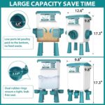 Chicken Feeder and Waterer Set - 3 Gallon/26.5 Pounds, Automatic Chicken Waterer with 4 Cups & 3 Feeder Ports, No Waste Poultry Feeder & Waterer, Chicken Coop Accessories for Hens/Ducks/Poultry - Image 6