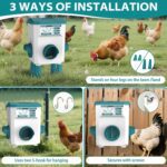 Chicken Feeder and Waterer Set - 3 Gallon/26.5 Pounds, Automatic Chicken Waterer with 4 Cups & 3 Feeder Ports, No Waste Poultry Feeder & Waterer, Chicken Coop Accessories for Hens/Ducks/Poultry - Image 7