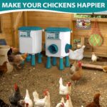 Chicken Feeder and Waterer Set - 3 Gallon/26.5 Pounds, Automatic Chicken Waterer with 4 Cups & 3 Feeder Ports, No Waste Poultry Feeder & Waterer, Chicken Coop Accessories for Hens/Ducks/Poultry - Image 8
