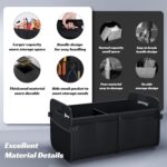 Sposuit Trunk Organizer for Car - 70L Collapsible Car Storage with 11 Pockets & Reinforced Handles, SUV Trunk Organizers for Grocery Cargo(Black) - Image 7
