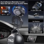 Vacuum Magnetic Suction Phone Holder, Foldable and Retractable Hands-Free Suction Cup Phone Mount for Car/Gym/Mirror/Smooth Surface, Compatible with iPhone Android and All Smartphones (Black) - Image 4