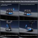 Vacuum Magnetic Suction Phone Holder, Foldable and Retractable Hands-Free Suction Cup Phone Mount for Car/Gym/Mirror/Smooth Surface, Compatible with iPhone Android and All Smartphones (Black) - Image 6
