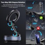 Vacuum Magnetic Suction Phone Holder, Foldable and Retractable Hands-Free Suction Cup Phone Mount for Car/Gym/Mirror/Smooth Surface, Compatible with iPhone Android and All Smartphones (Black) - Image 7