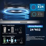 Vacuum Magnetic Suction Phone Holder, Foldable and Retractable Hands-Free Suction Cup Phone Mount for Car/Gym/Mirror/Smooth Surface, Compatible with iPhone Android and All Smartphones (Black) - Image 8
