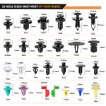 GOOACC 935Pcs Car Push Retainer Clips & Auto Fasteners Assortment -26 Most Popular Sizes Nylon Bumper Fender Rivets with 10 Cable Ties and Fasteners Remover for GM Ford Toyota Honda Chrysler - Image 4