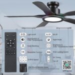 Ceiling Fans with Lights and Remote/APP Control, 52" Low Profile Flush Mount Ceiling Fan with Dimmable RGB Ring Light, 5 Reversible Curved Blades 3 CCT 6 Speeds for Bedroom Party, Black - Image 4