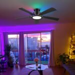 Ceiling Fans with Lights and Remote/APP Control, 52" Low Profile Flush Mount Ceiling Fan with Dimmable RGB Ring Light, 5 Reversible Curved Blades 3 CCT 6 Speeds for Bedroom Party, Black - Image 10