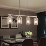 Island Light for Kitchen, Brushed Nickel Dining Room Light Fixture Over Table, 4-Light Linear Chandelier Pendant Lighting for Dining Table Kitchen Island Living Room - Image 4