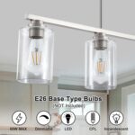 Island Light for Kitchen, Brushed Nickel Dining Room Light Fixture Over Table, 4-Light Linear Chandelier Pendant Lighting for Dining Table Kitchen Island Living Room - Image 7